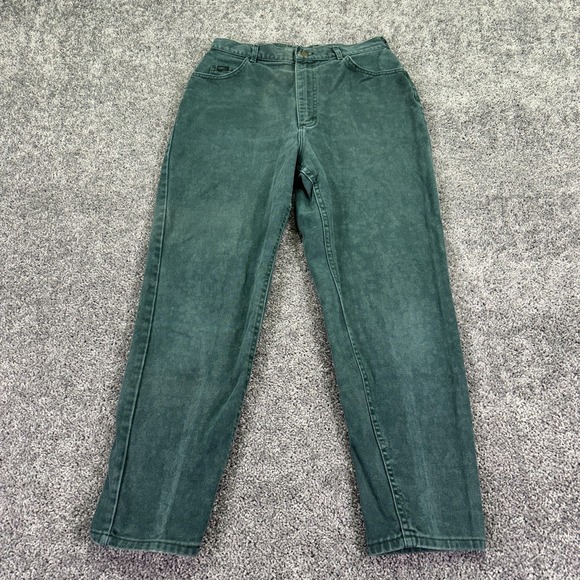 Lee Denim - Vintage Lee Jeans Womens 16 Short Green High Rise Tapered Denim Medium Wash USA